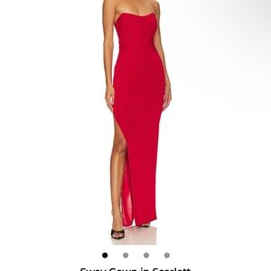 Elegant Red Strapless Gown